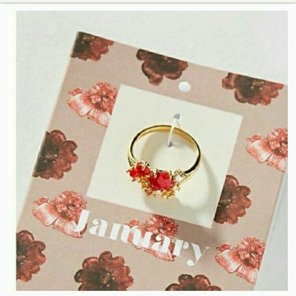 Anthropologie January Birthstone Cluster Ring NWT - Picture 2 of 5